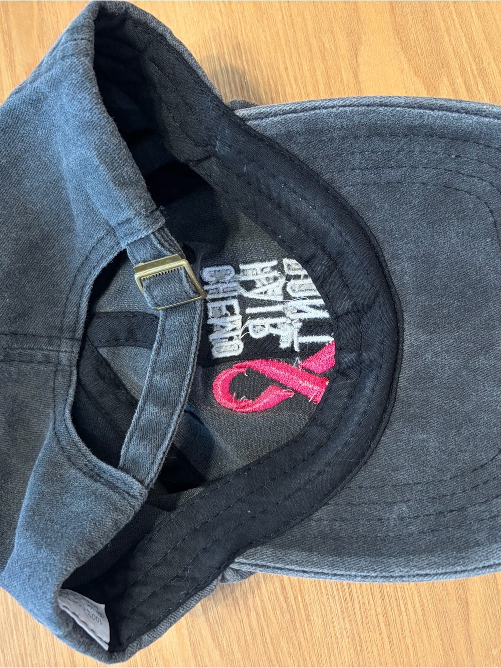 Chemo Hair Don’t Care Baseball Cap - Pink Breast Cancer Ribbon - Picture 4 of 5